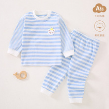 婴幼儿纯棉套装春秋A类家居服肩扣秋衣秋裤分体宝宝两件套内衣
