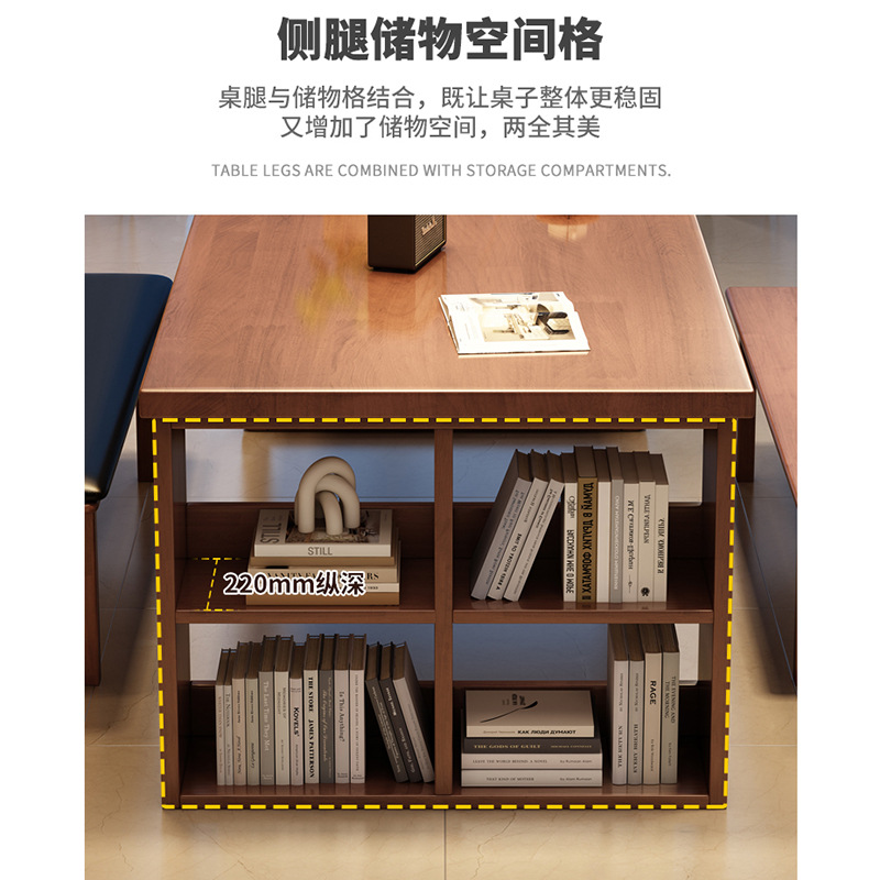 Nórdico simple y moderno de madera sólida gruesa y ensanchada mesa de escritorio de lectura y estudio mesa de comedor en uno