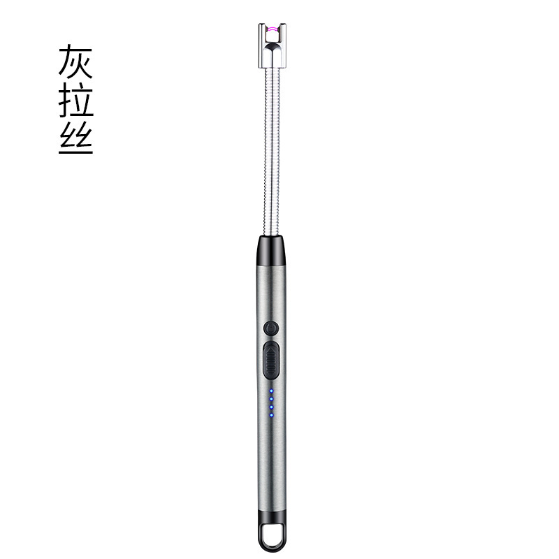 Pistola de encendido USB carga comercio exterior alargado encendedor vela estufa de gas manguera metálica encendedor de arco