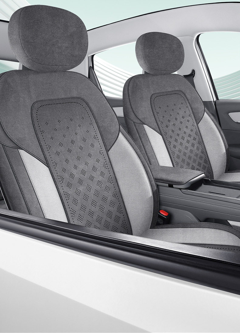 New Model of Special Car Seat Cover for Bestune Yueyi 03, Featuring Breathable Suede Saddle Pad and Leather Seat Cushion