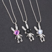 本命年彩色可活动机械兔子项链男嘻哈潮配饰女小众设计感ins情侣