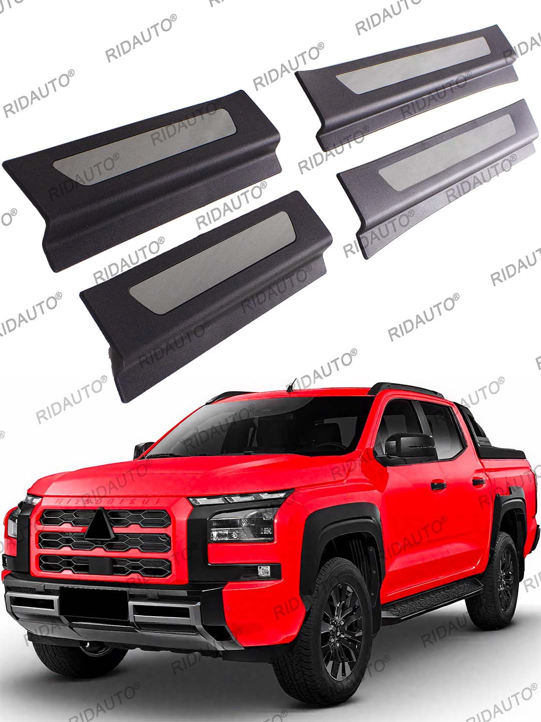 Suitable for Mitsubishi Triton L200 2023-2026 Door Sill Strip Welcome Pedal Threshold Plate Protection Trim