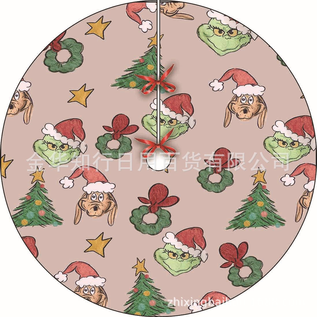 Navidad árbol extraño falda FIESTA DE Navidad copo de nieve Grinch impreso franela árbol de Navidad diseño inferior alfombra de piso