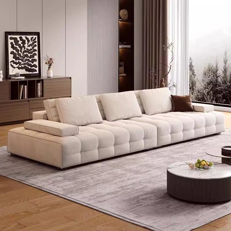 Lawrence sofá de tela sala de estar módulo ajustable tela de terciopelo Schneider estilo italiano minimalista línea recta combinación ligera lujo