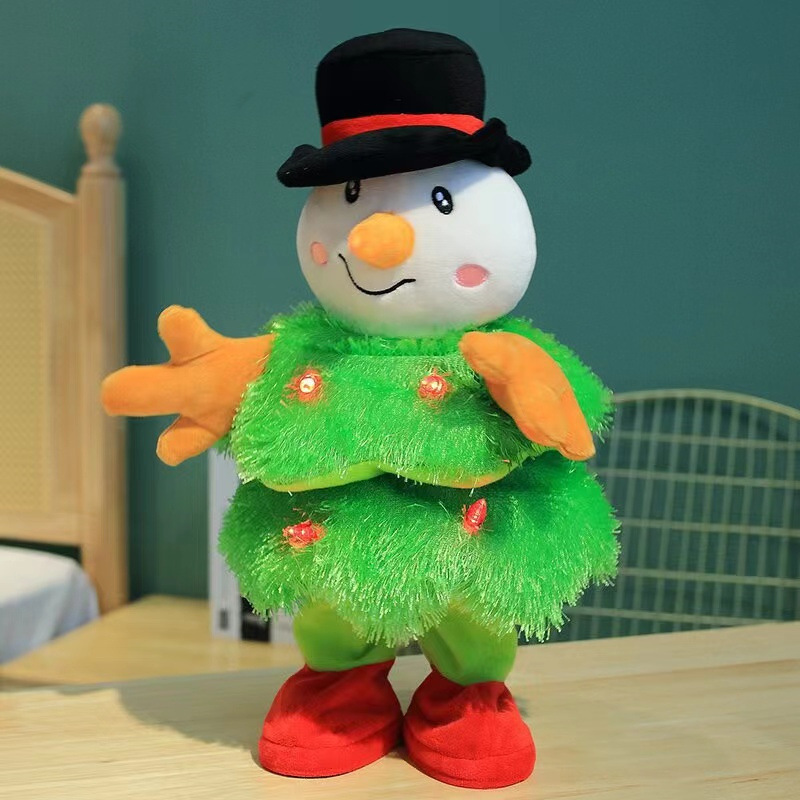 クリスマス電動ぬいぐるみクリスマスツリーは歌うダンスが光るクリスマスツリーパーティーの祝日装飾プレゼント|undefined