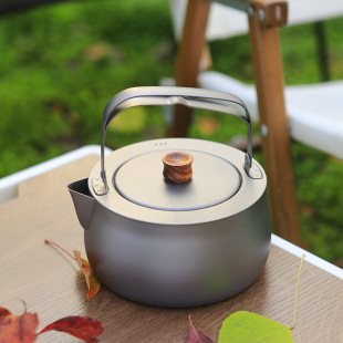 Outdoor pure titanium kettle camping teapot camping tea making kung fu tea set portable travel titanium kettle titanium cookware