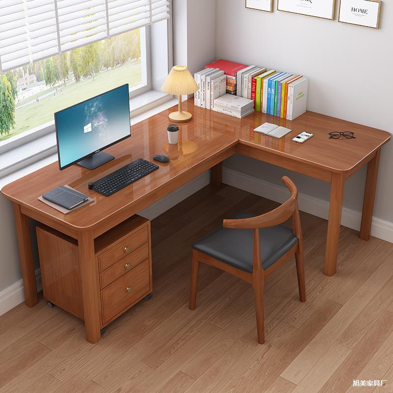 Solid Wood Bedroom Study Table Junior High School Student Writing Table Corner L-Shaped Desk Study Simple Desktop Office Computer Table