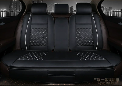 Seat cushion, seat cover, Leather Full Surround Seat Cushion New - black-and-white-back-row