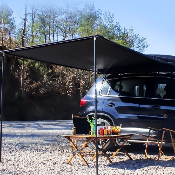 Car Side Black Glue Sky Curtain Side Account Car Side Account Outside Camping Sky Curtain Car Side Tent Rain and Sunshade Sky Curtain