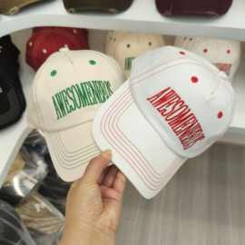 跨境2025新款拼接撞色缝线字母刺绣短檐软顶鸭舌棒球帽 男女潮