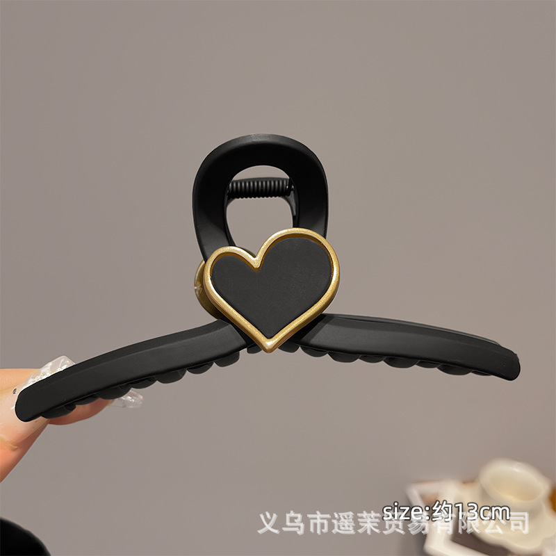 咖色磨砂抓夹女2025年新款发夹后脑勺大号发量多鲨鱼夹子发卡头饰|undefined