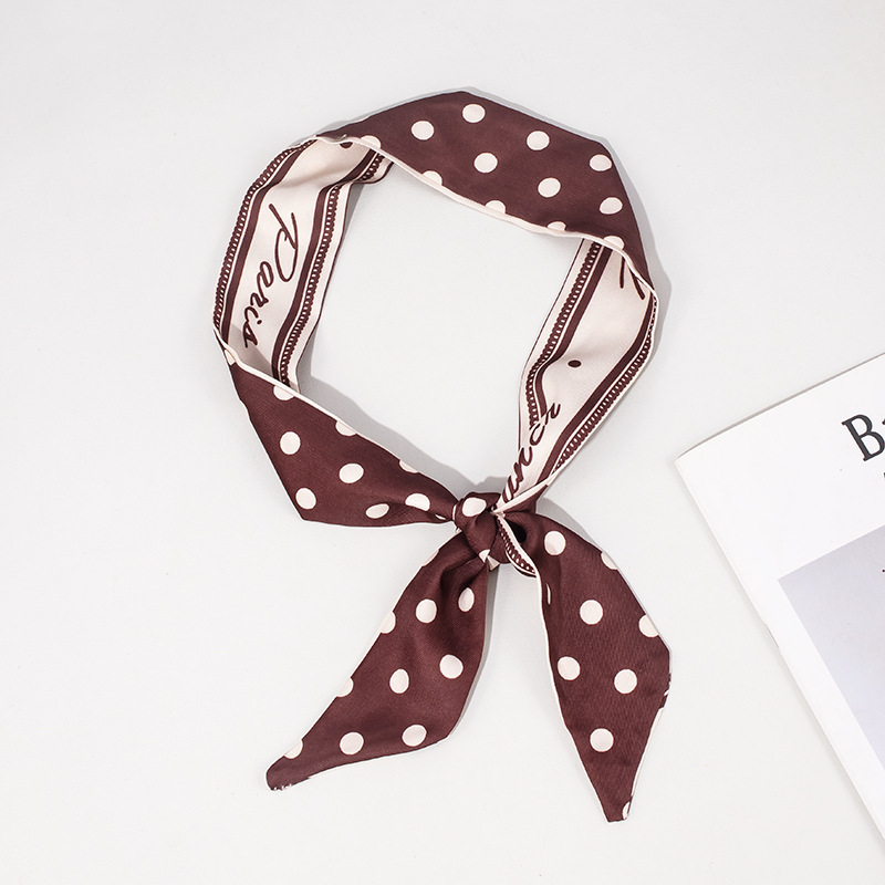 【폴카 도트 시리즈●레드] 실크 스카프 1개