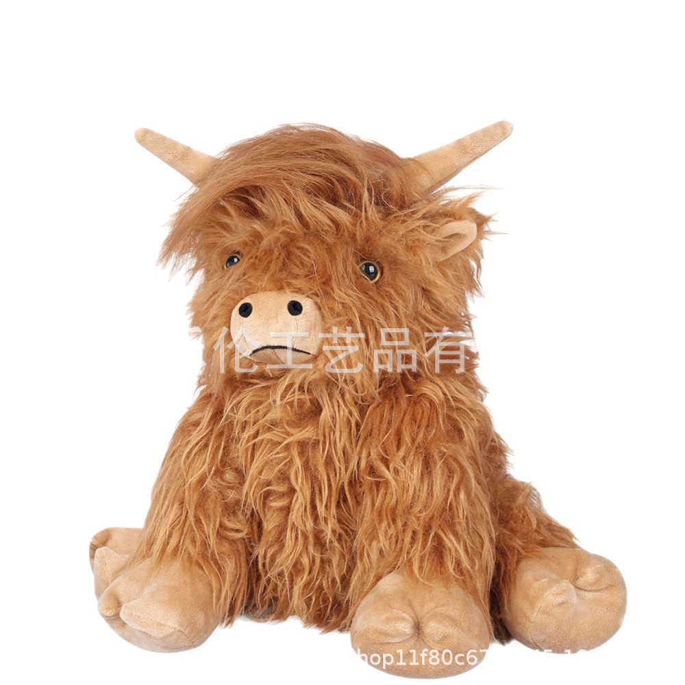 Pequeño lote de fábrica personalizada explosión en línea muñeca de peluche de pelo largo escocés Hangland se puede llenar