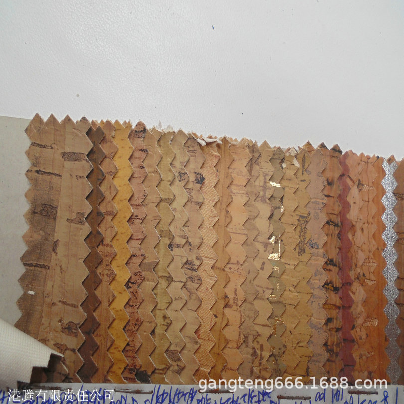 皮革印刷 竹节线条 木纹包鞋跟 软木板 防水环保PU 块状木片皮革