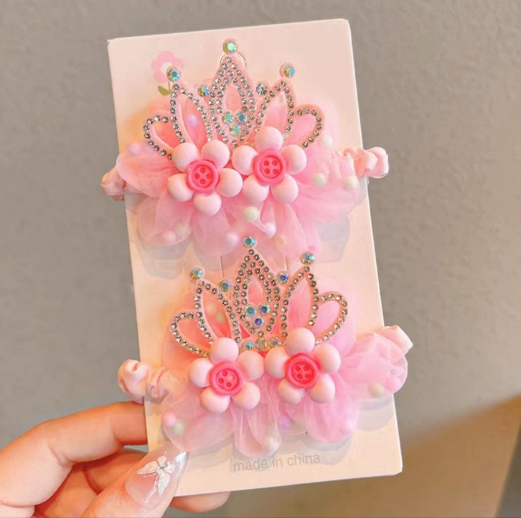 Niños Super Fairy Crown Flower Círculo del intestino delgado Banda de goma tocado niña rosa flor bebé cola de caballo cuerda de cabeza