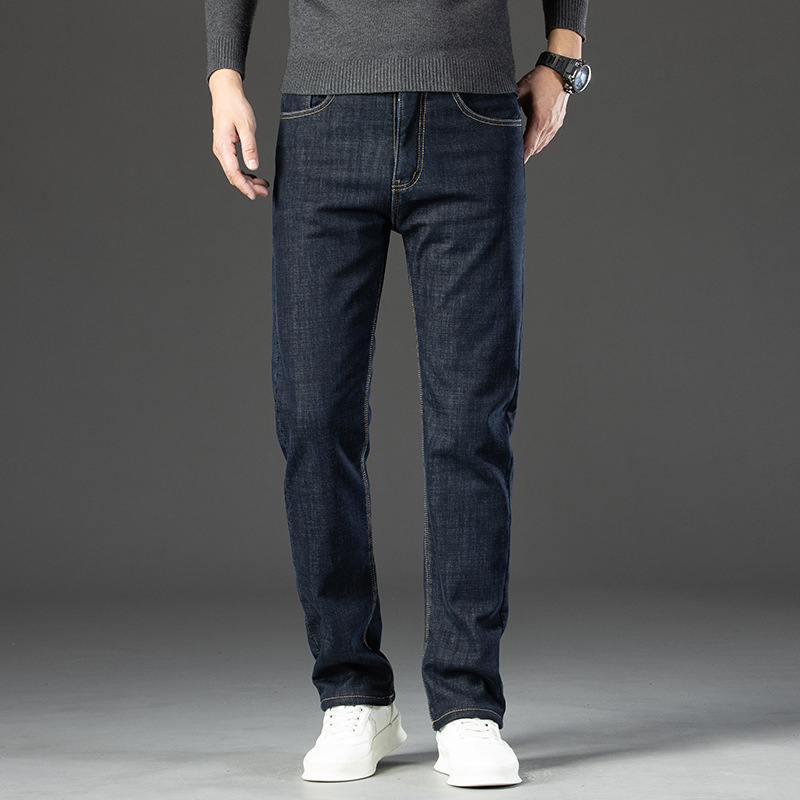 Herrenbekleidung Winterjeans Herren lockere gerade Herrenhose mittleren Alters Business Dad Lammsamt dicke Herrenhose_voghion.com