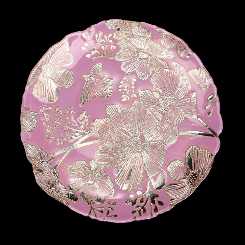 High Color Value Household Vegetable Plate Party Decorative Plate Commercial Large 33cm Fruit Salsa Plate Internet Red Glass Plate