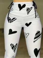 O 45531 Heart print yoga leggings ����ӡ�������٤��