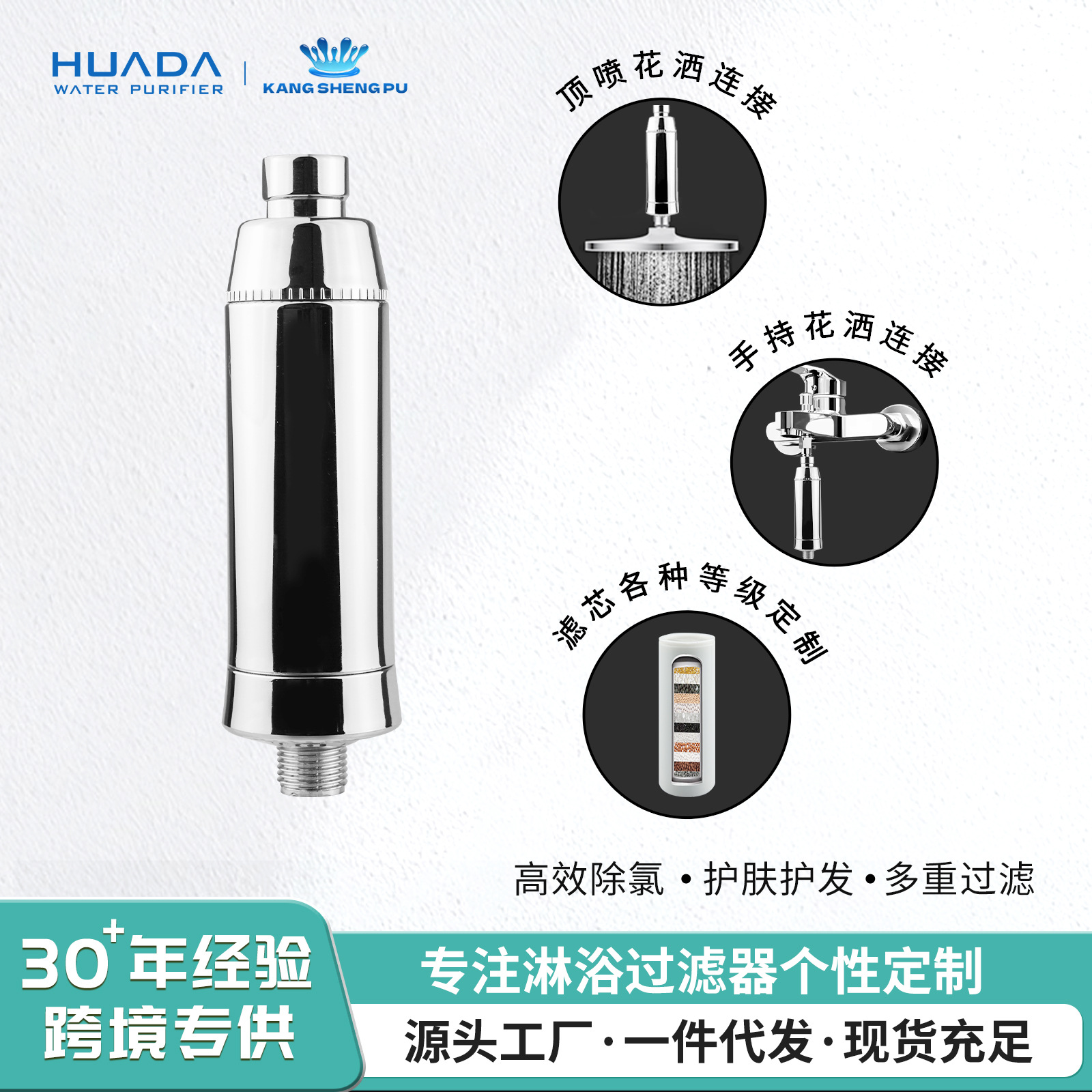Purificador de agua para el hogar purificador de agua eliminación de cloro impureza purificador de agua de baño fábrica al por mayor suministro