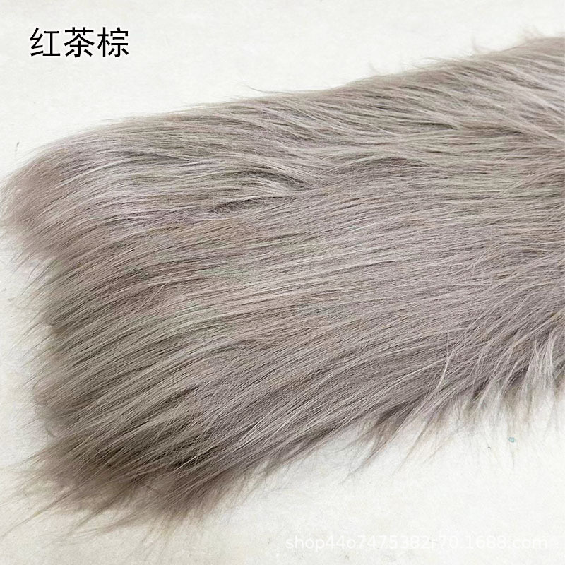 12 ''plush tela DIY caída de piel artificial de piel simulación de piel muñeca pelo bestia traje de piel larga tela de piel