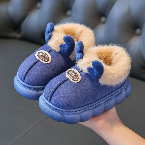 Children's winter cotton shoes, unisex new cartoon warm anti-slip home and outdoor baby cotton shoes