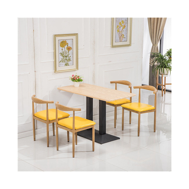 Simple Snack Bar Table and Chair Set, Snack Noodle Shop, Restaurant, Barbecue, Milk Tea, Dessert Restaurant, Cafe Tables and Chairs