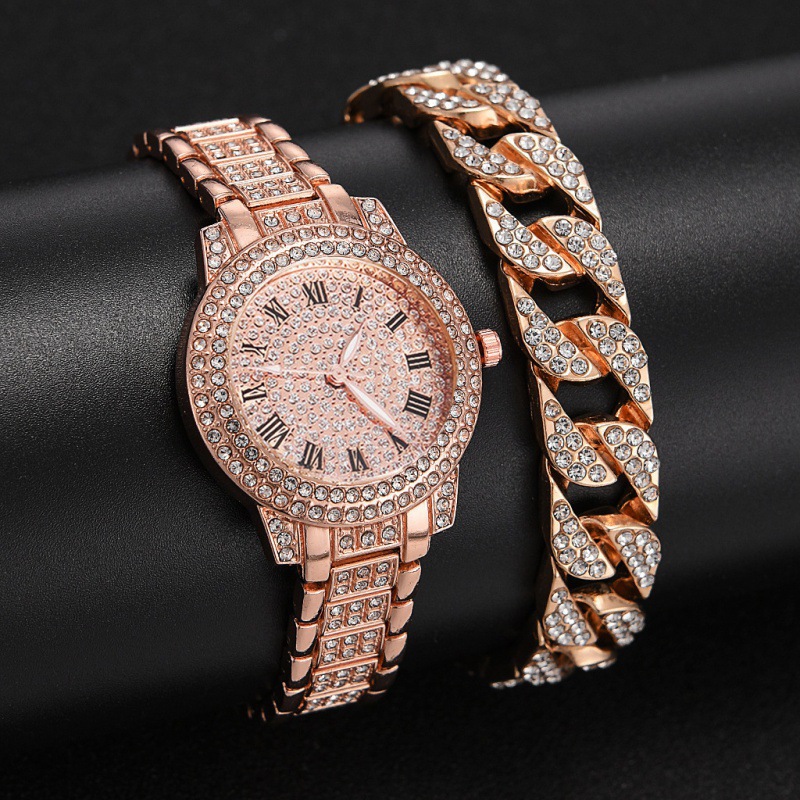 Diamante reloj de pulsera de moda set pulsera de las señoras relojes de las mujeres