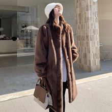 皮草中长款羊羔毛外套女仿水貂绒皮草大衣感加厚棉衣棉服
