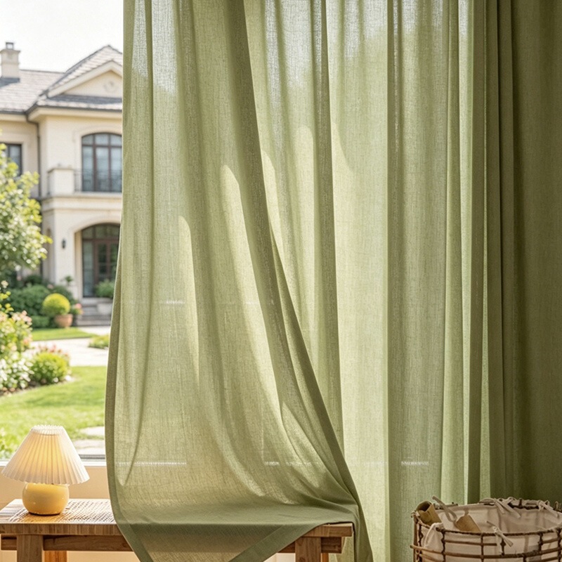 Cross-border semi-transparent sheer curtains for export, offering three protective features: waterproof, scratch-resistant, and suitable for outdoor and indoor use, ideal for living rooms and balconies, with a simple design