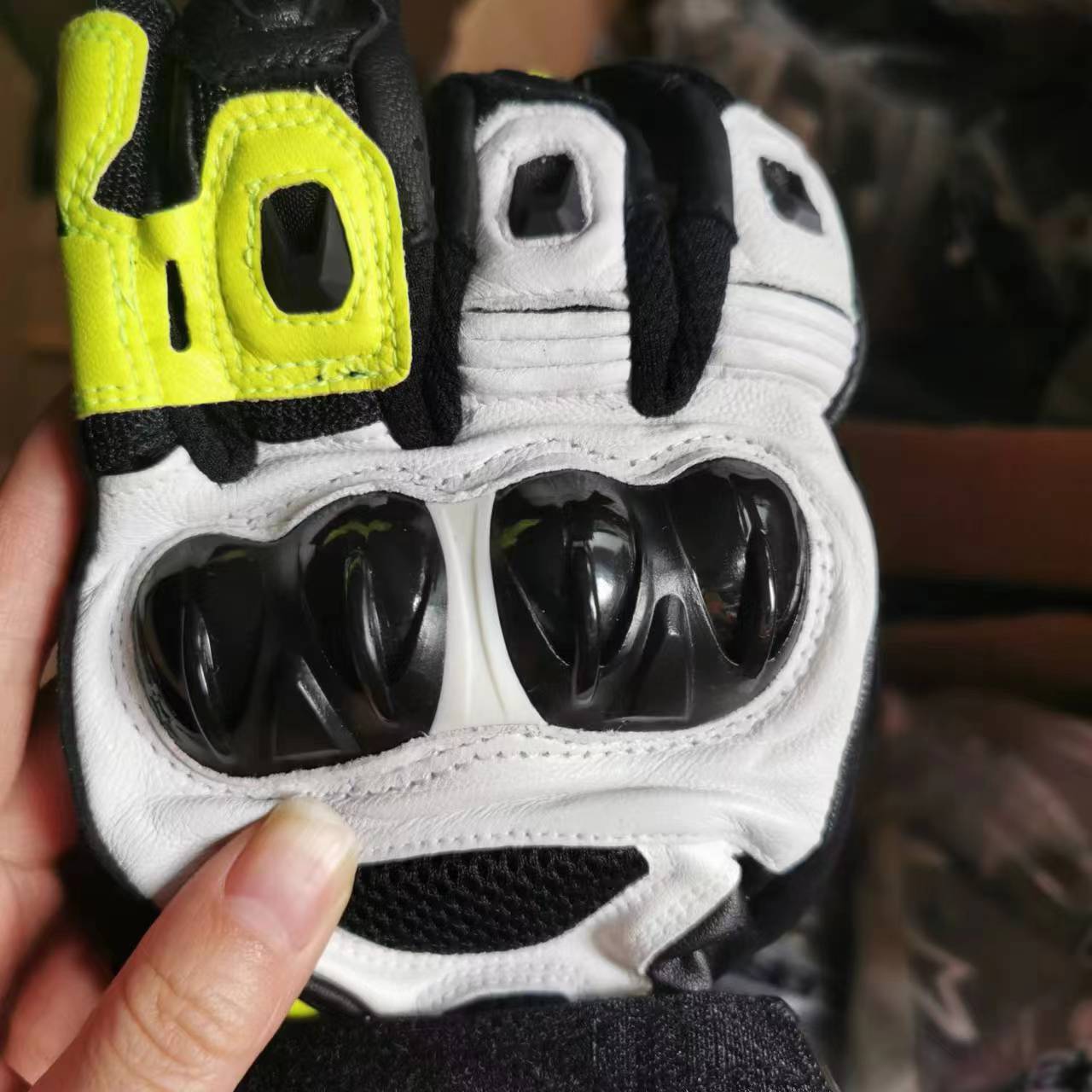 Un largo SP motocicleta ciclismo guantes de cuero motocicleta fibra de carbono hombres y mujeres ciclismo estrella equipo al aire libre