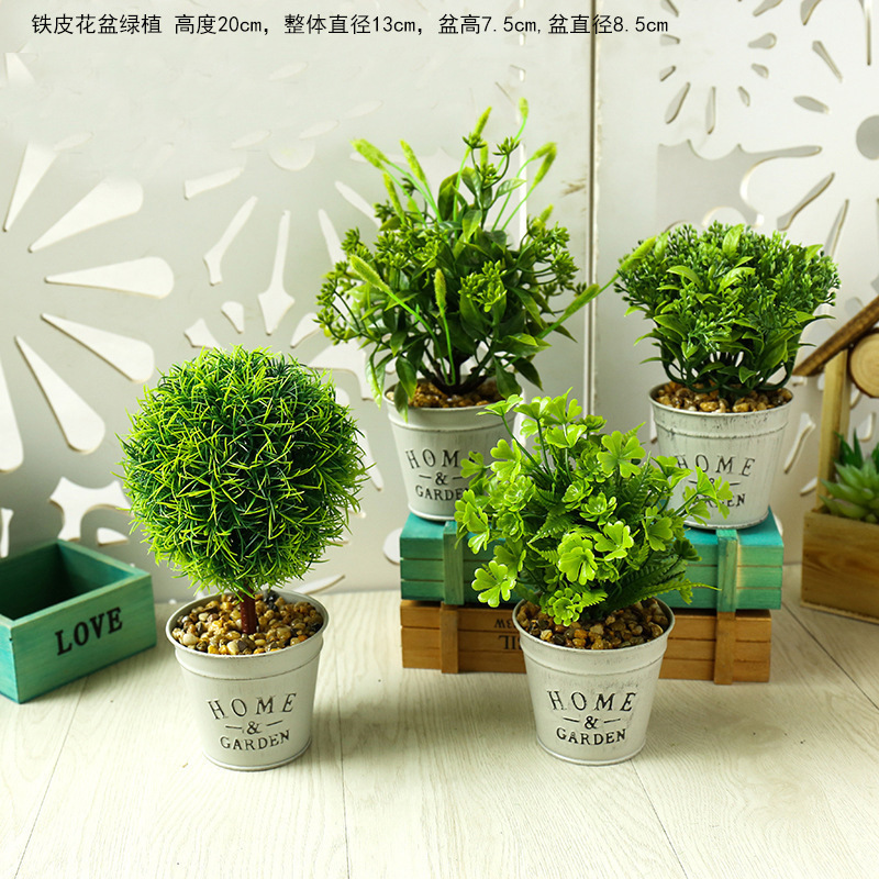 Color púrpura claro hoja de hierro maceta verde set de 4 piezas ☆