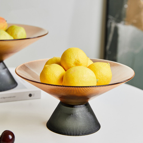 Creative metal bottom fruit plate ornaments, household personalized fruit bowl, Nordic style living room coffee table, snack tray, light luxury style