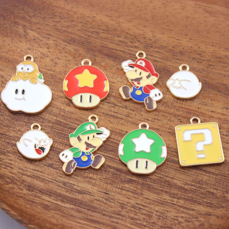 Little Overlord Mario Louis Jewelry Pendant Alloy Oil Drop Earrings Necklace Pendant DIY Jewelry Accessories