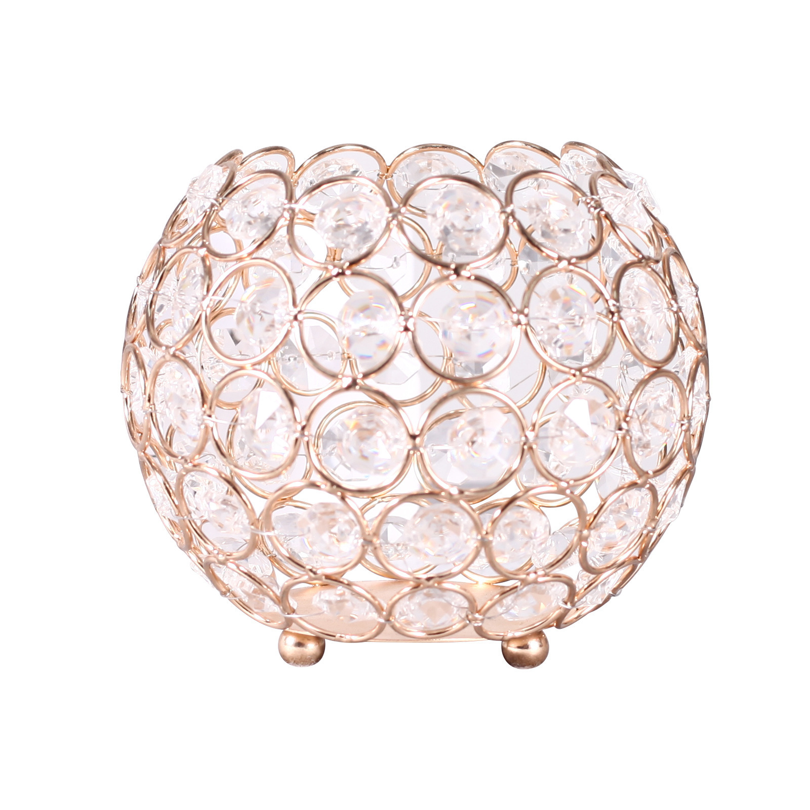 El fabricante vende cuentas octogonales, bola de cristal, fiesta, copa de vela de boda, efecto de atmósfera de vidrio hueco retro creativo, candelabro