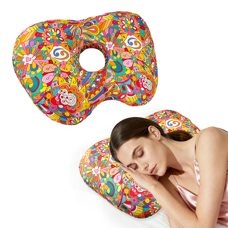 Temu Amazon Ear Piercing Pillow Pp Cotton Slow Rebound Pillow Core Apple Shaped Ear Pillow Side Sleeping Ear Piercing Support Ear Pillow