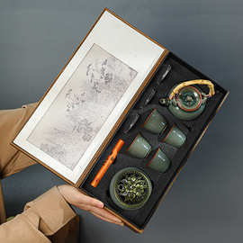 禅意文创香道汝窑功夫茶具套装广告商务高档礼物企业活动伴手礼品