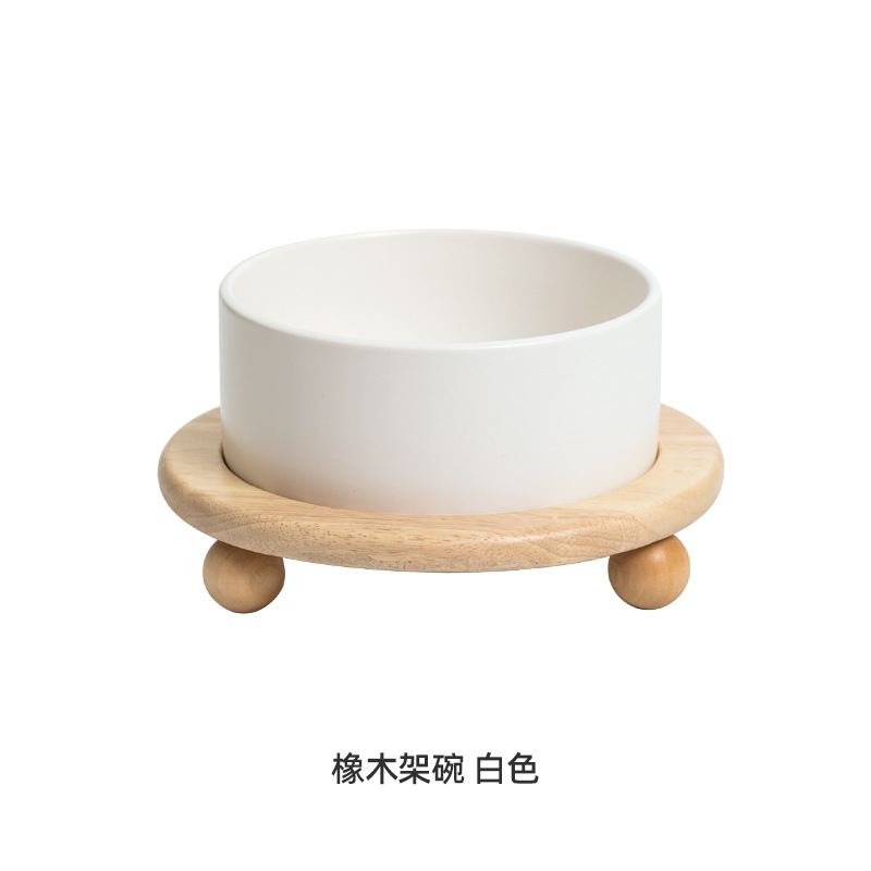 Tazón de cerámica gato tazón de comida para gatos tazón de perro tazón de beber tazón doble tazón de protección cervical suministros para mascotas