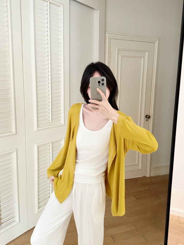 韩系背心开衫长裤带Bra三件套春秋新款莫代尔简约休闲家居服套装|undefined