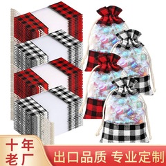 外国貿易はよく売れています。クリスマスの格子の綿布は窓を開けてポケットを締めます。