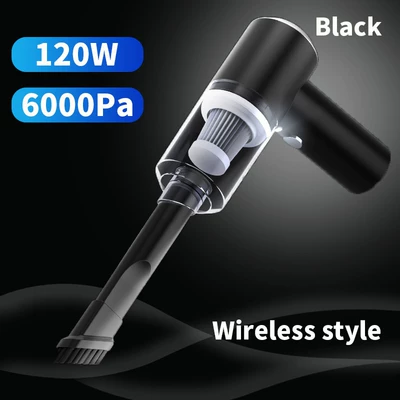 Cross-border wireless gun vacuum Tozsoranlar - black-wireless-charging-6000pa-neutral-packaging-all-english