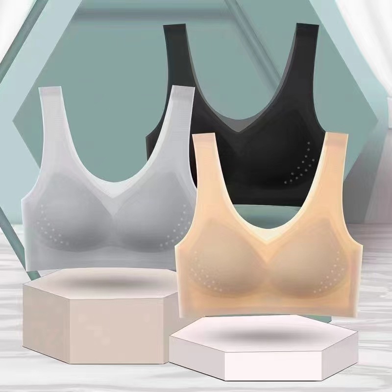 Ropa interior sin marcas delgada transpirable sin anillo de acero, chaleco deportivo anti-caída, sujetador de mujer, copa fija