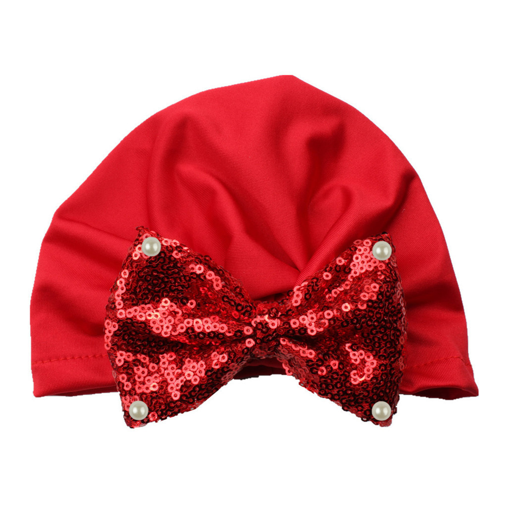 Children Unisex Simple Style Bow Knot Sequins Baby Hat display picture 11