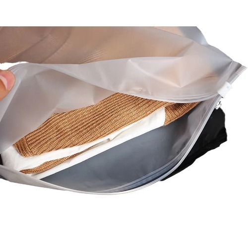Transparent Frosted Zipper Bag for Wholesale, Thick Plastic Self-Sealing Bag for Underwear and Socks, Travel Storage and Clothing Packaging Bag