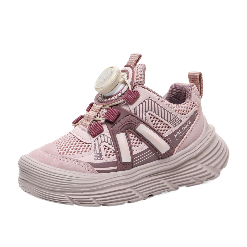 Pato amarillo zapatos para niños zapatos para niñas 2025 nuevo primavera y otoño zapatos de malla para niños zapatos de malla transpirables zapatos para niños