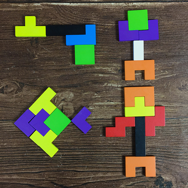 Fabricante Tetris Puzzle para niños Variedad Rompecabezas Educación temprana Pensamiento Entrenamiento Juguetes de madera