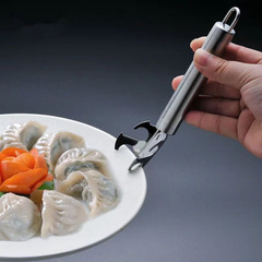 Heat-resistant kitchen helper, multi-purpose stainless steel tray tongs, household starter tongs, bowl tongs, bottle opener