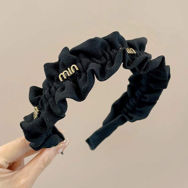 Brazo de cabello negro plegado para mujeres retro francés alto cráneo de borde ancho brazo de cabello de compresión para el cabello Bundle para el cabello fuera de la guarnición universal image 64