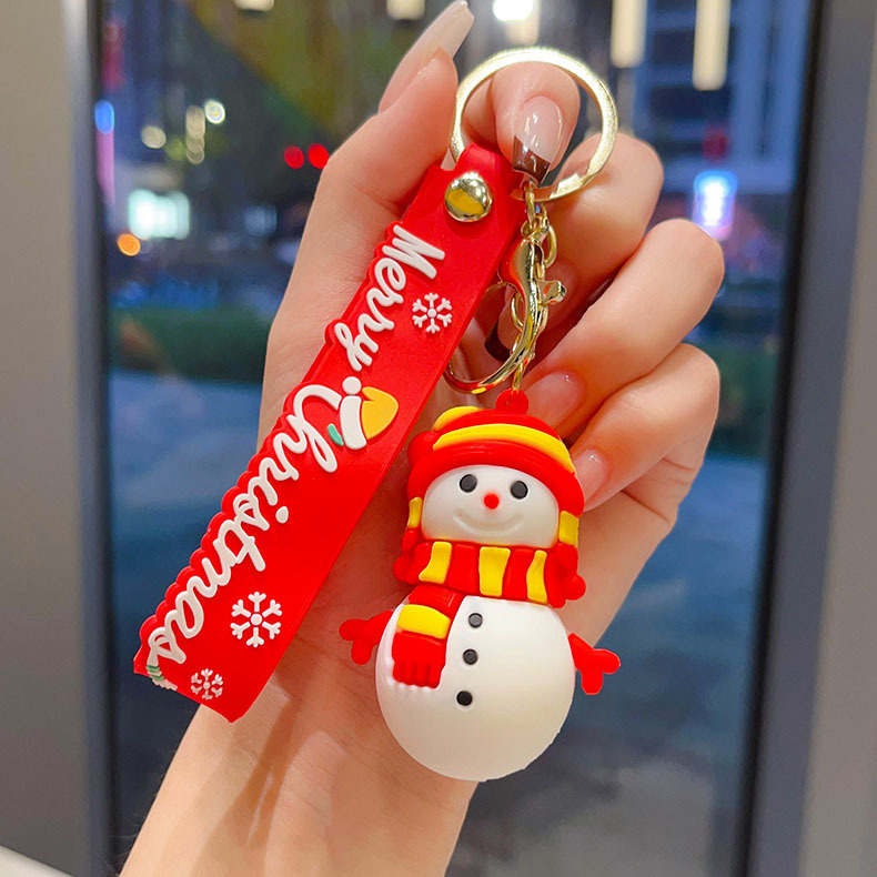 国境を越えたサンタクロースのキーホルダークリスマスペンダントクリスマスツリートナカイ人形バッグキーホルダープレゼント卸売り|undefined