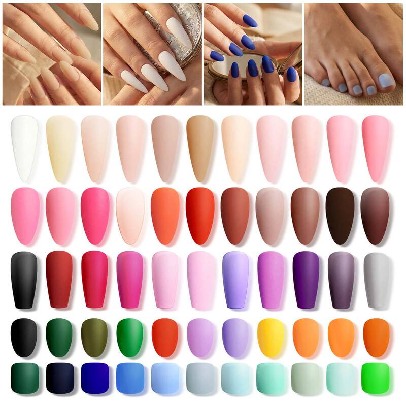 Almond-Shaped Long Matte Frosted Premium Natural Press-On Wearable Extension False Nails, 24 Pieces in Nude Strip Packaging