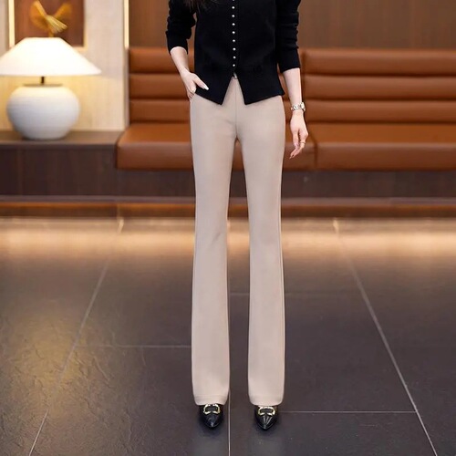Stretch drag-down 2025 spring and summer new trousers, high-rise suit pants, slimming and all-matching casual, small and micro pants for women